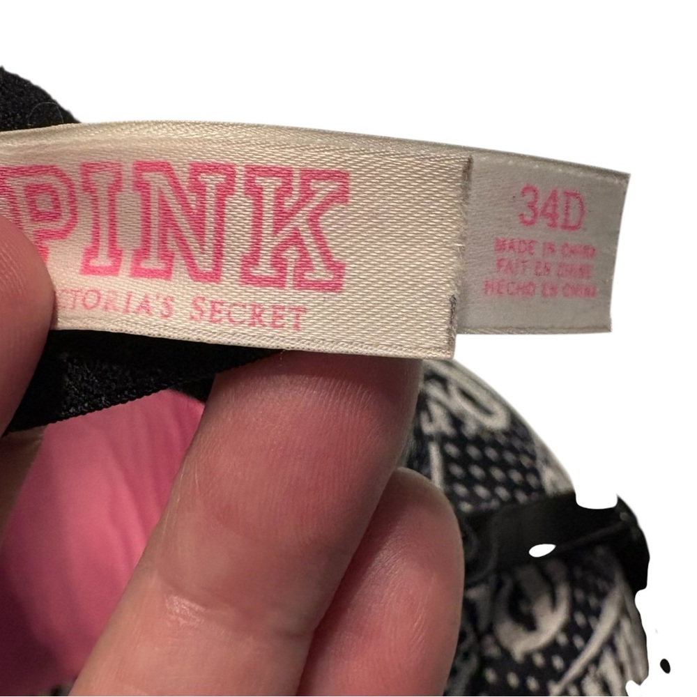 PINK Victoria's Secret Wear Everywhere Super Push-up Bra White Logo 34D - Picture 5 of 6